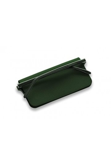 Lensrappa Étui à lunettes fin en cuir 9 couleurs, Vert, taille unique