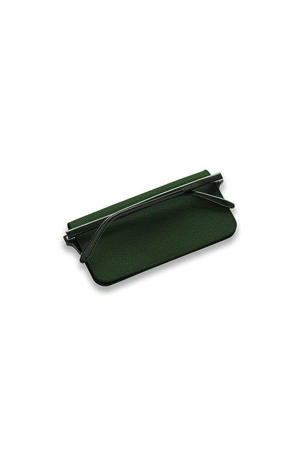 Lensrappa Étui à lunettes fin en cuir 9 couleurs, Vert, taille unique