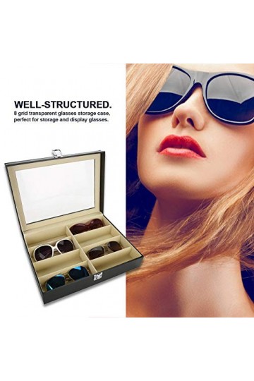 yuyte rangement lunette de soleil 8 étuis de rangement pour lunettes, étui pour organisateur de lunettes de soleil pour affic