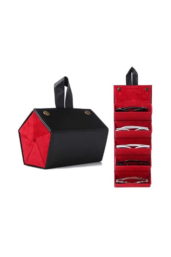 Organisateur De Lunettes De Soleil Avec 5 Compartiments À Fentes For Plusieurs Lunettes, Boîte De Rangement Portable For Plus