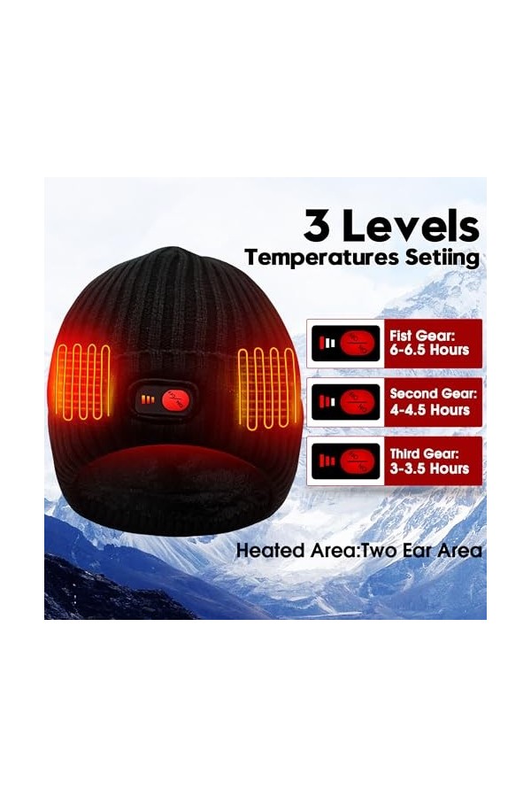 Hommes Femmes Chapeaux Chauffants Hiver Temps Froid Bonnets Bonnets, Noir , taille unique