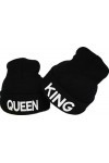 Gkmamrg Bonnet dhiver en tricot pour couple de Noël - Cadeau pour couple - King Queen - Noir et blanc, Noir , 50-58