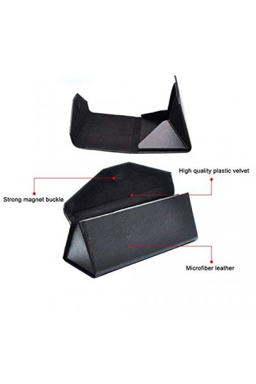 SENFEISM Lunettes Boîte De Rangement Organisateur Boîte À Lunettes Pliable Léger en Cuir Lunettes De Soleil Étui À Lunettes p