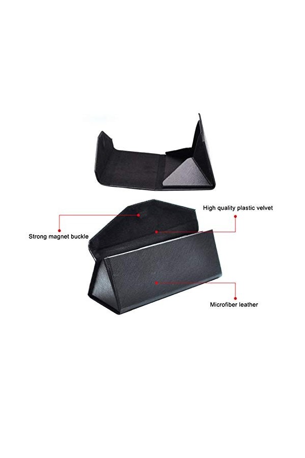 SENFEISM Lunettes Boîte De Rangement Organisateur Boîte À Lunettes Pliable Léger en Cuir Lunettes De Soleil Étui À Lunettes p