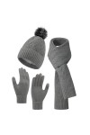 ZETIY Écharpe tricotée pour femme - Ensemble dhiver - Gants tricotés - Ensemble cadeau - Gants tactiles pour ski en plein ai