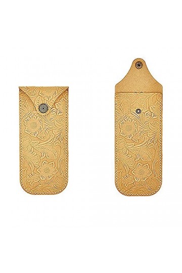 BAIYAN Étui de lunettes en cuir, étui à lunettes de soleil doux portables, lunettes de soleil portatives rétro et étui en cui