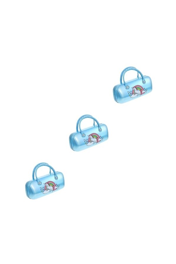 SOIMISS 3 Pièces À Lunettes Portable À Lunettes De Soleil En Pu À Lunettes Avec Poignée Pochette Pour Enfants Pochette À Lune