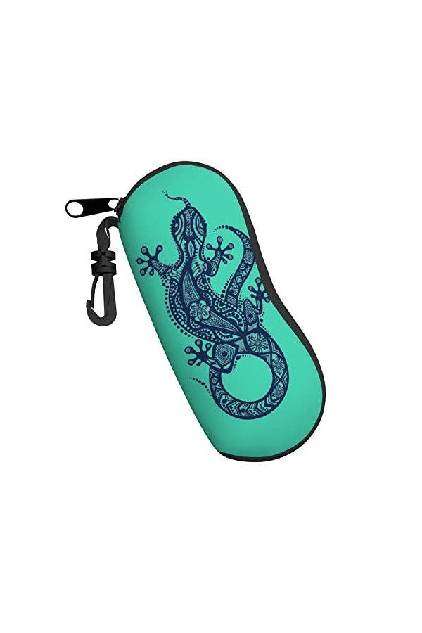 Étui à lunettes Illustration Gecko Imprimé Portable Lunettes de soleil Néoprène Étui Souple Ultra Léger et Pratique Avec Mous