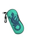 Étui à lunettes Illustration Gecko Imprimé Portable Lunettes de soleil Néoprène Étui Souple Ultra Léger et Pratique Avec Mous