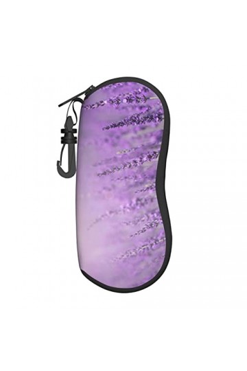 Étui à lunettes romantique violet lavande imprimé portable lunettes de soleil étui souple ultra léger et pratique avec mousqu