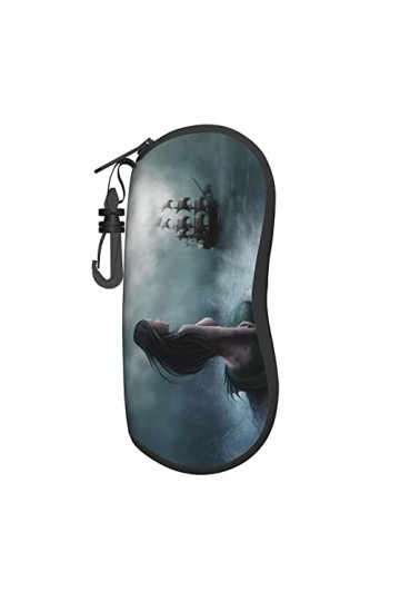 Étui à lunettes sirène fille et voile sur la mer bateau pirate imprimé lunettes de soleil portable en néoprène étui souple ul