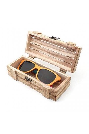 ChengBeautiful Étui À Lunettes Etui de Lunettes de Soleil Vintage Unisexe Etui de Protection en Bois protège for Lunettes et 