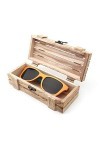 ChengBeautiful Étui À Lunettes Etui de Lunettes de Soleil Vintage Unisexe Etui de Protection en Bois protège for Lunettes et