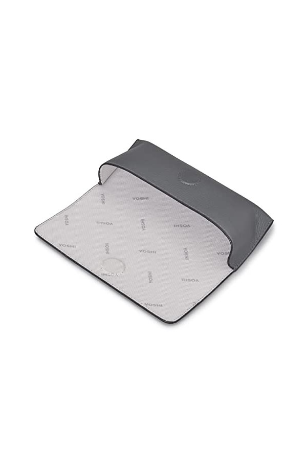 Brontë Bookworm Étui à lunettes en cuir Gris