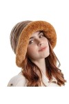 WANYIG Chapeau de pêcheur en peluche pour femme - Chapeau seau dhiver souple - Chapeau à enfiler - Avec cache-oreilles - Bon