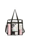Sac fourre-tout en plastique transparent approuvé par les stades, avec poignées, poches en filet, bretelles réglables, sac à 