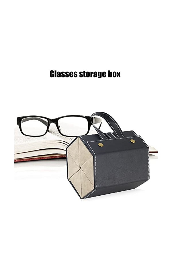 ARVALOLET Étui à lunettes, support à lunettes 6 fentes portable, organisateur de voyage pliable en cuir PU, étui à lunettes u