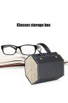 ARVALOLET Étui à lunettes, support à lunettes 6 fentes portable, organisateur de voyage pliable en cuir PU, étui à lunettes u