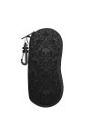 Étui à lunettes style gothique avec motif tête de mort en néoprène - Ultra léger et pratique - Avec mousqueton, Noir , taille