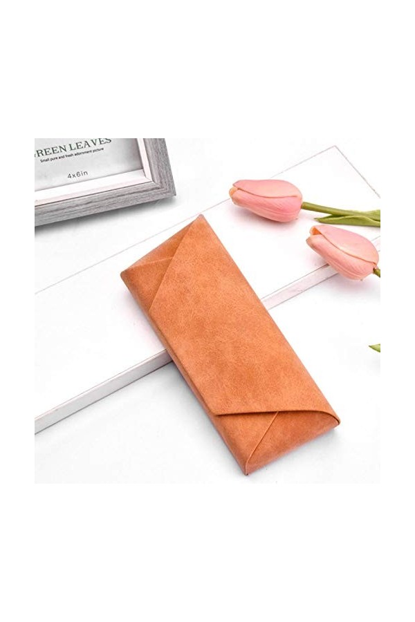 CLSMYLFB Organiserpu Boîte de rangement pour lunettes de soleil rétro Jaune