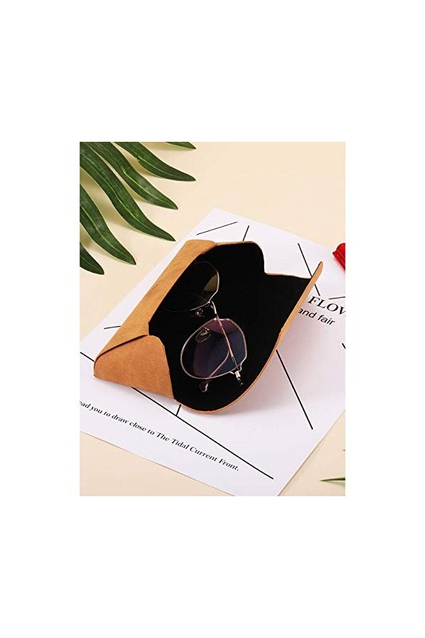 CLSMYLFB Organiserpu Boîte de rangement pour lunettes de soleil rétro Jaune