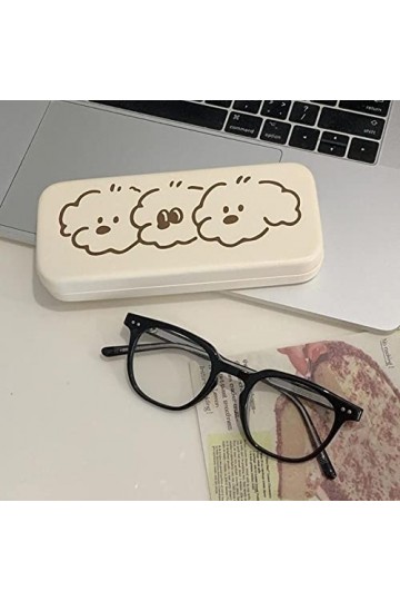 EXELNT Mignon Dessin animé Mignon Lunettes Mallette de Rangement Portable Ours Simple boîte de Rangement en Cuir Lunettes Acc