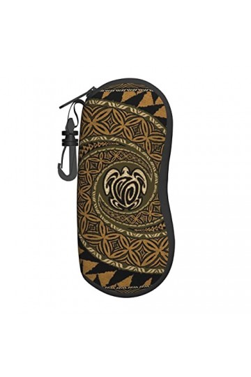 Étui à lunettes en néoprène avec motif tortue hawaïenne tapas honu tapas honnu lunettes de soleil étui souple ultra léger et 