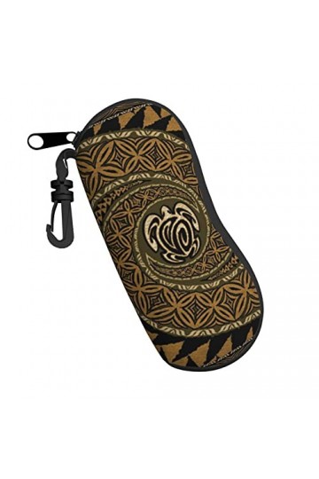 Étui à lunettes en néoprène avec motif tortue hawaïenne tapas honu tapas honnu lunettes de soleil étui souple ultra léger et 