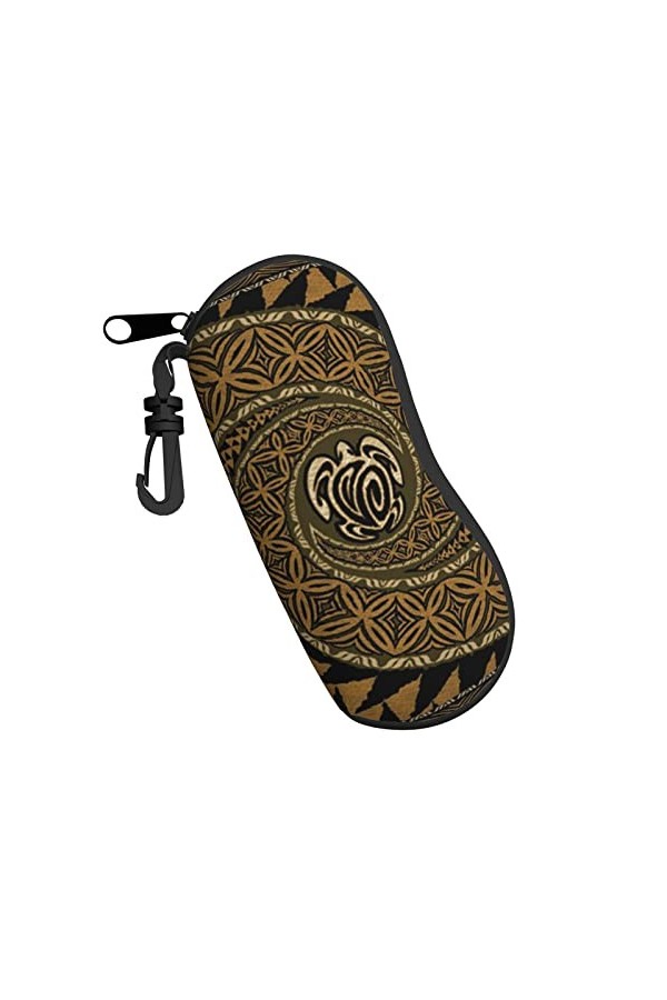 Étui à lunettes en néoprène avec motif tortue hawaïenne tapas honu tapas honnu lunettes de soleil étui souple ultra léger et 