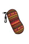 Étui à lunettes mexicain Folk Art Boho Imprimé Portable Néoprène Lunettes de soleil Étui Souple Ultra-léger et pratique avec 