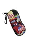 Étui à lunettes 4 juillet patriotique vieux camion rouge imprimé lunettes de soleil portable en néoprène étui souple ultra lé