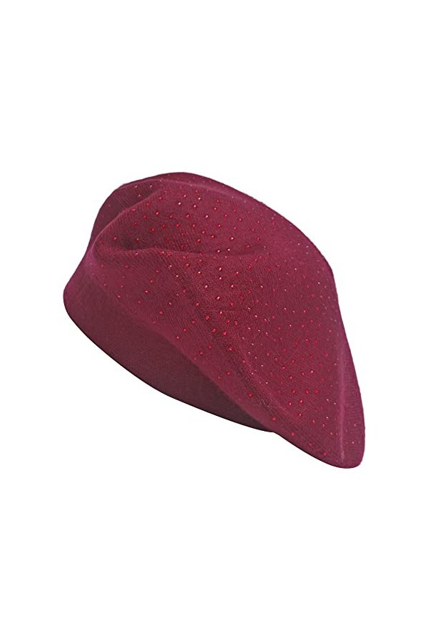 ZLYC Béret en laine pour femme classique français béret chaud, Marguerite brodée beige, taille unique