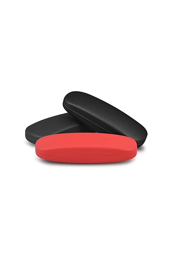 Raylove Lot de 3 étuis à lunettes rigides unisexes - - Taille unique