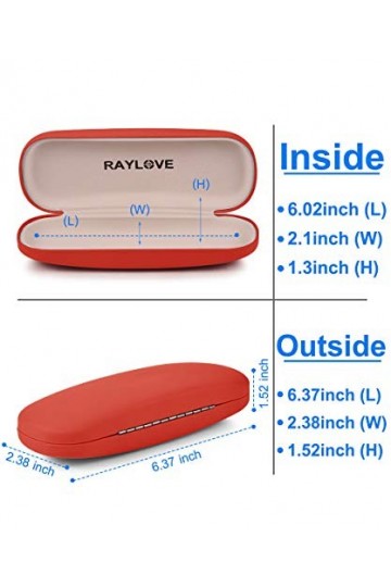 Raylove Lot de 3 étuis à lunettes rigides unisexes - - Taille unique