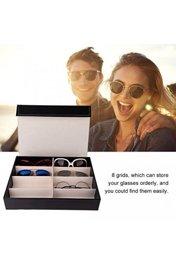 ANKROYU Boîte à Lunettes, Boîte à Lunettes Délicate à 8 Grilles, étuis De Rangement Pour Présentoirs De Lunettes, Organisateu