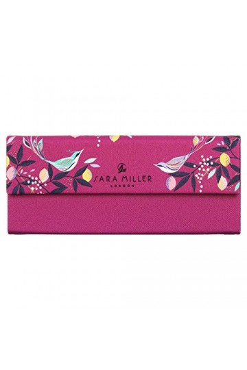 Sara Miller Étui à lunettes Motif oiseaux du verger Mauve