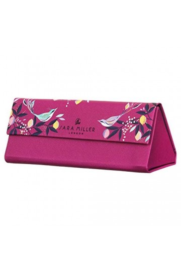 Sara Miller Étui à lunettes Motif oiseaux du verger Mauve