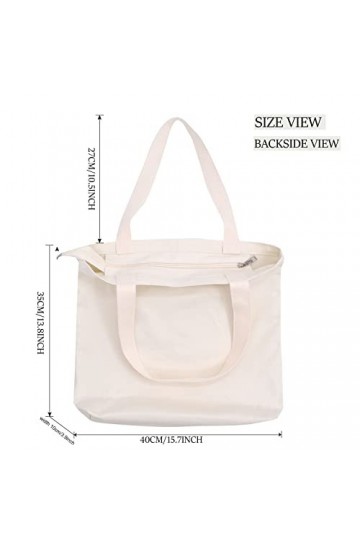 Sac en toile Femmes Hommes Tote Bag Grand sac à main Shopper avec poche intérieure zippée Mode Sac à bandoulière imprimé pour