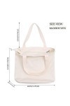 Sac en toile Femmes Hommes Tote Bag Grand sac à main Shopper avec poche intérieure zippée Mode Sac à bandoulière imprimé pour