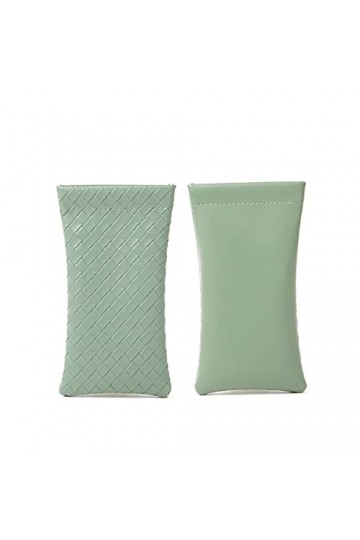 SayfuR Sac à lunettes en cuir tissé solide femmes hommes lunettes de soleil étui de protection housse Portable Storege étui l