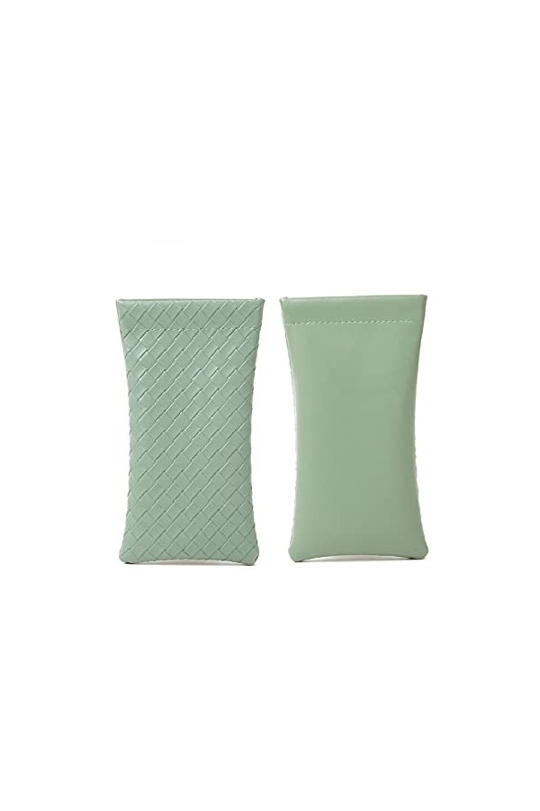 SayfuR Sac à lunettes en cuir tissé solide femmes hommes lunettes de soleil étui de protection housse Portable Storege étui l