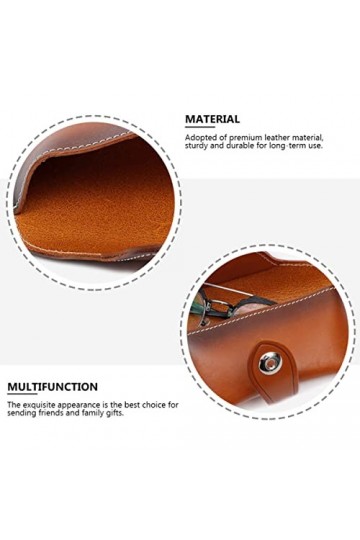 Mikikit à Lunettes En Cuir Au Tannage Végétal Multi Lunettes De Soleil à Lunettes Rigide Lunettes Vintage Mignonne Sac De Lun