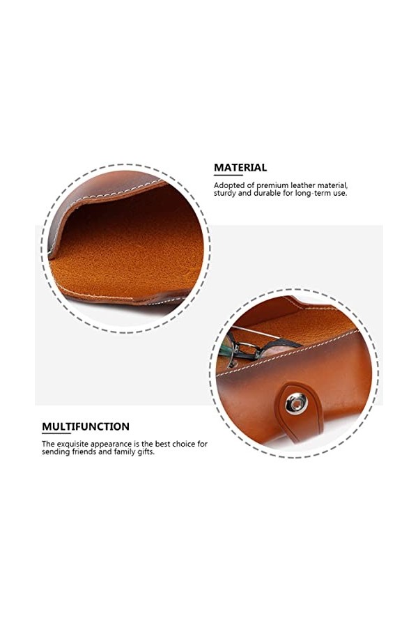 Mikikit à Lunettes En Cuir Au Tannage Végétal Multi Lunettes De Soleil à Lunettes Rigide Lunettes Vintage Mignonne Sac De Lun