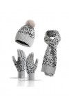 QUNERY Bonnets, Écharpe et Gants Femme 12er Set, Hiver Bonnet Tricoté Chaud et Gants Tactiles Doublure Polaire, Longue Écharp