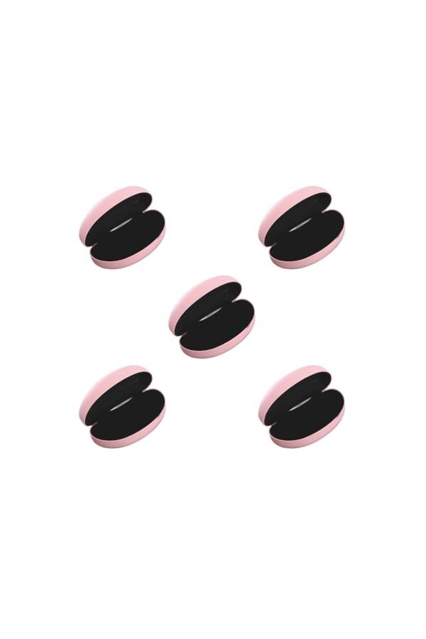 Paowsietiviity Étui à lunettes portable pliable pour lunettes de soleil de voyage, beige, Lot de 5 rose , as description