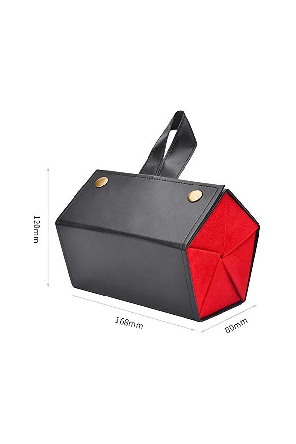 MHBY Boîte de Rangement pour Lunettes de Soleil, Femmes 5 Espace de Rangement Plateau de Lunettes de Soleil Noir Rouge Mode P