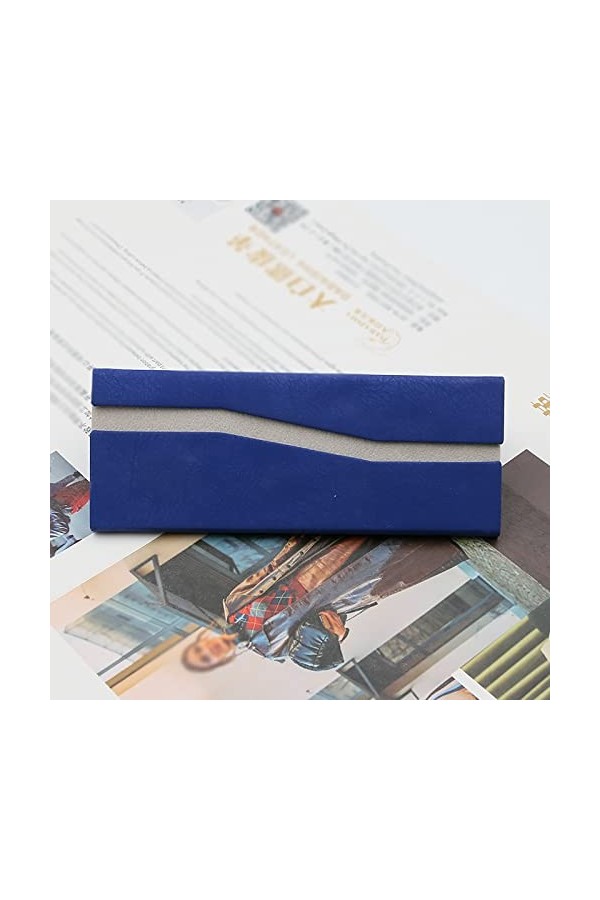 SINKOV Étui à Lunettes Triangle Simple étui à Lunettes Pliant étui à Lunettes de Soleil en Cuir PU Lunettes optiques Coque Du