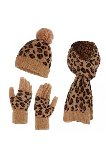 Ensemble Bonnet Écharpe Gants Femme,Echarpe et Ensemble de Gants à écran Tactile Chapeau Tricoté Thermique 3 Pièces Echarpe D