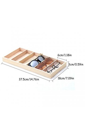 JFCXBSSL Boîte de rangement en bois à 6 compartiments pour lunettes de soleil