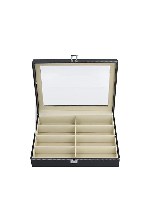 Étui de Rangement pour Lunettes, Grande Boîte de Rangement, Design Transparent, Plusieurs 8 Fentes, Support de Boîtier, Conte